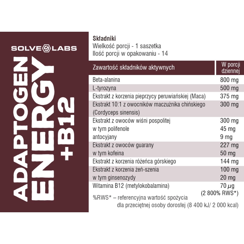 Adaptogen Energy + B12 Saszetki