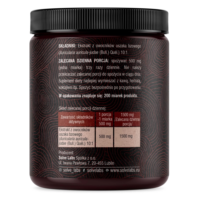 Auricularia (Uszak bzowy) 10:1 Mushroom Powder
