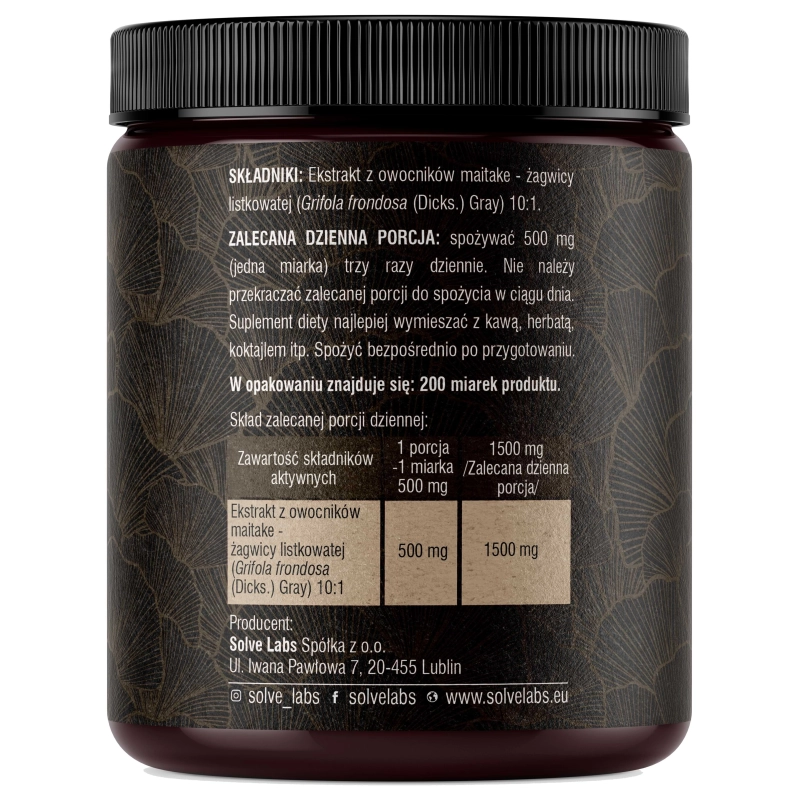 Maitake (Żagwica listkowata) 10:1 Mushroom Powder